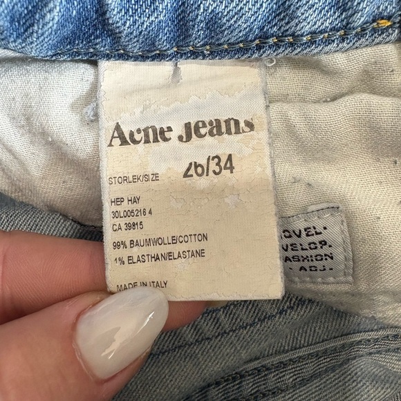 Acne Studios hep light wash denim straight jeans low rise size 26/26 - Picture 6 of 10